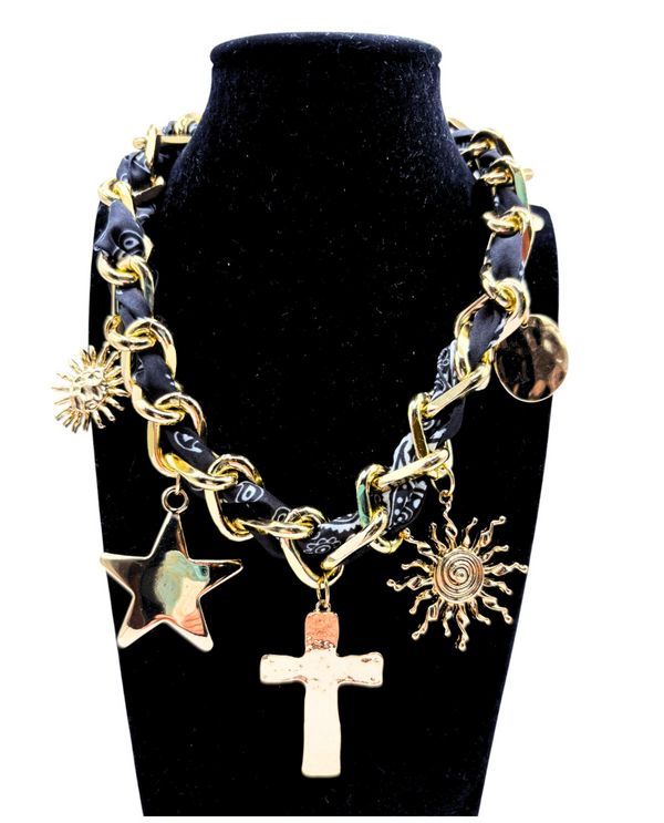 CROSS/STAR/SUN SCARF NECKLACE BDNB738