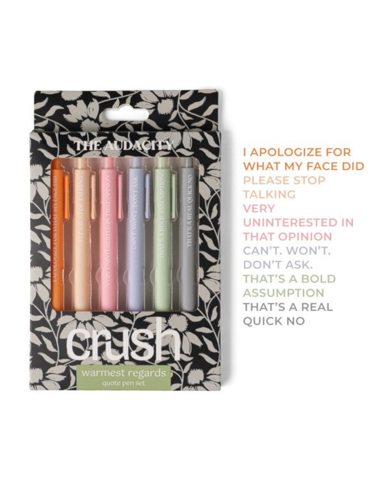 CRWR24 CRUSH WARMEST REGARDS QUOTE PEN SET THE AUDACITY
