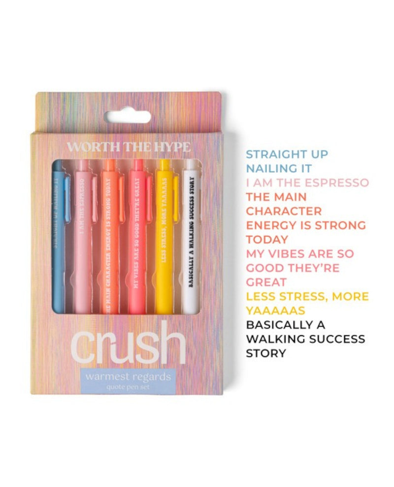 CRWR24 CRUSH WARMEST REGARDS QUOTE PEN SET WORTH THE HYPE 