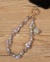 CRYSTAL/PEARL CELL PHONE HOLDER LAVENDER