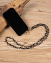 CRYSTAL SMALL BEAD NECK PHONE LANYARD BLACK