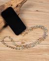 CRYSTAL SMALL BEAD NECK PHONE LANYARD GREEN/RED