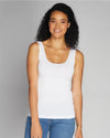 C'EST MOI CEBT1113 BAMBOO TANK SHORT WHITE