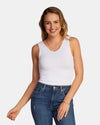 C'EST MOI CEBT1115 BAMBOO REV TANK LONG WHITE