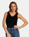 C'EST MOI CEBT1115 BAMBOO REV TANK LONG BLACK
