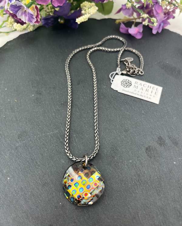 RACHEL MARIE DESIGNS PEACOCK DROP NECKLACE