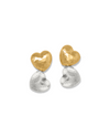 BRIGHTON JA0112 TRIANON HEART SMALL TWO TONE DROP EARRINGS