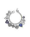 BRIGHTON JF0302 ONE HEART BLUE LINK CHARM BRACELET