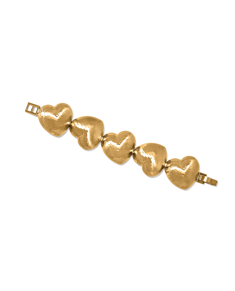 BRIGHTON JF0298 TRIANON HEART GOLD LINK BRACELET