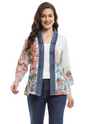 PARSLEY & SAGE 25T49E26 DENIM STRIP ALINA JACKET