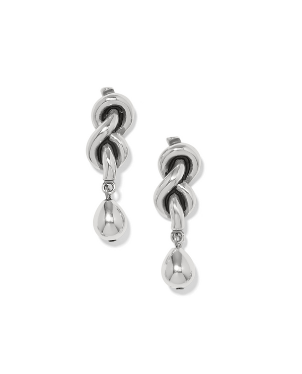 BRIGHTON JA0135 INTERLOCK SINGLE KNOT SIVER DROP EARRINGS