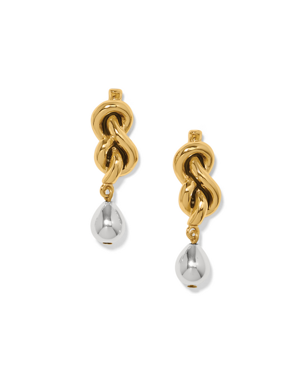 BRIGHTON JA0136 INTERLOCK SINGLE KNOT 2TN DROP EARRINGS