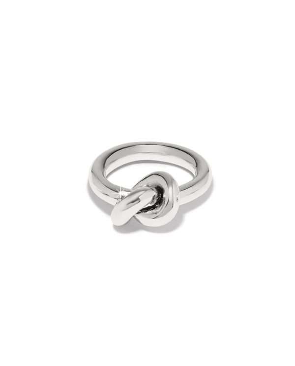 BRIGHTON J63280 INTERLOCK SINGLE KNOT SILVER RING