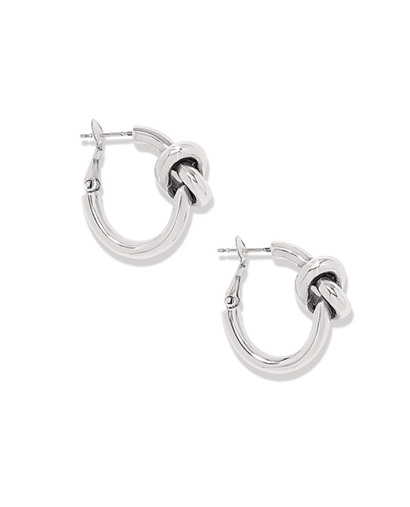 BRIGHTON JA0134 INTERLOCK SINGLE KNOT SILVER HOOP