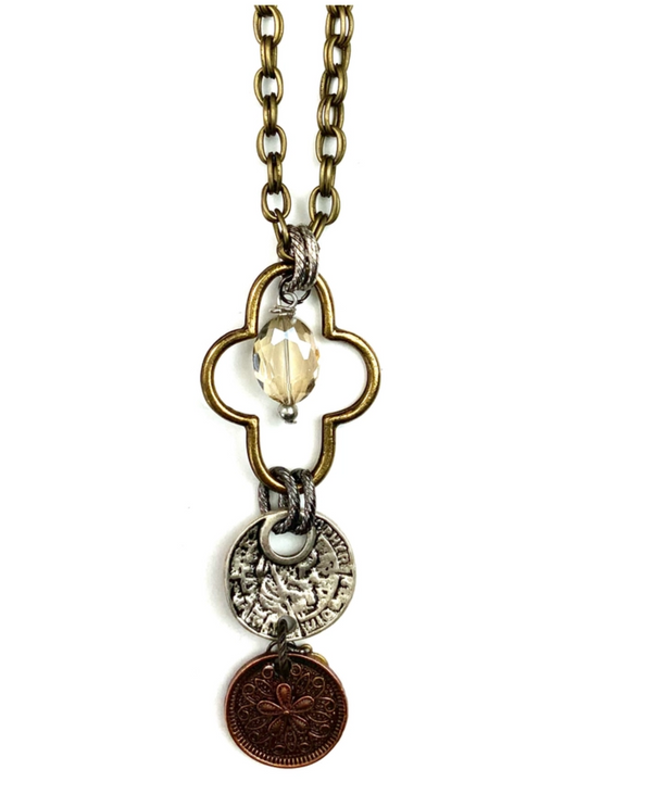 LOST & FOUND RM397 MOROC COIN DANGLE NECKLACE