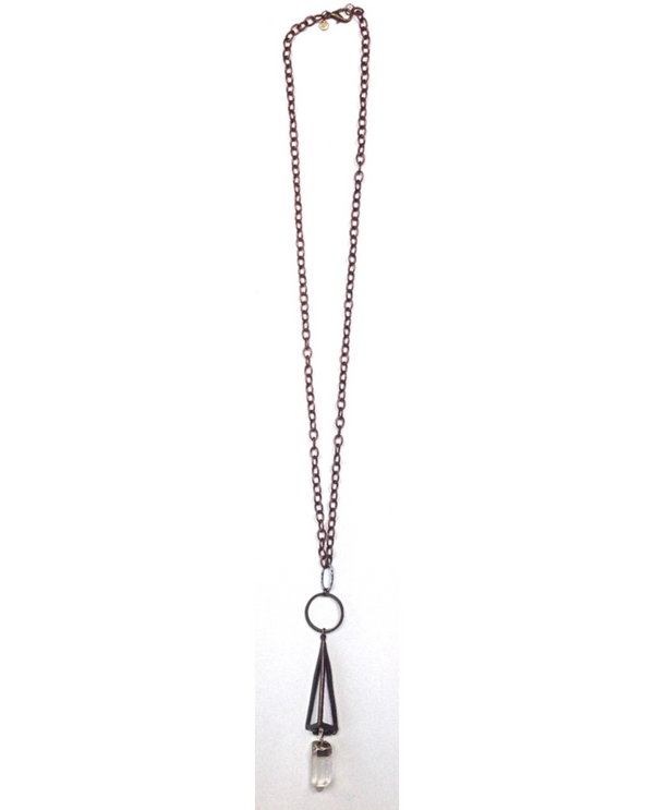 LOST & FOUND CN067 TRIANGLE CRYSTAL PENDANT NECKLACE