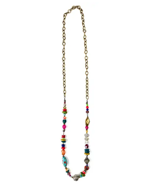 LOST & FOUND LS047 BEADED CHAIN NECKLACE