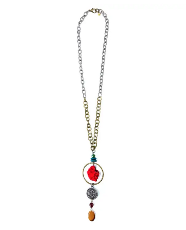 LOST & FOUND LS037  RING COIN DROP NECKLACE