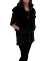 Y-962 ONE SIZE LINED FAUX FUR VEST BLACK