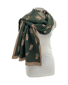 FS40354 CLASSY OLIVE CAT SCARF WITH SOLID BORDER