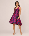 ADRIANNA PAPELL AP1D105621 FLORAL JACQUARD HIGH-LOW DRESS