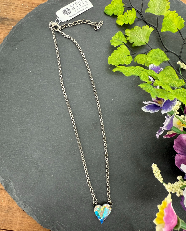 RACHEL MARIE DESIGNS LUCY CRYSTAL HEART NECKLACE