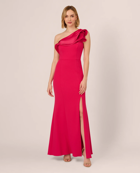 ADRIANNA PAPELL AP1E211360 ONE SHOULDER COLUMN GOWN ADRIANNA PAPELL AP1E211360 ONE SHOULDER COLUMN GOWN