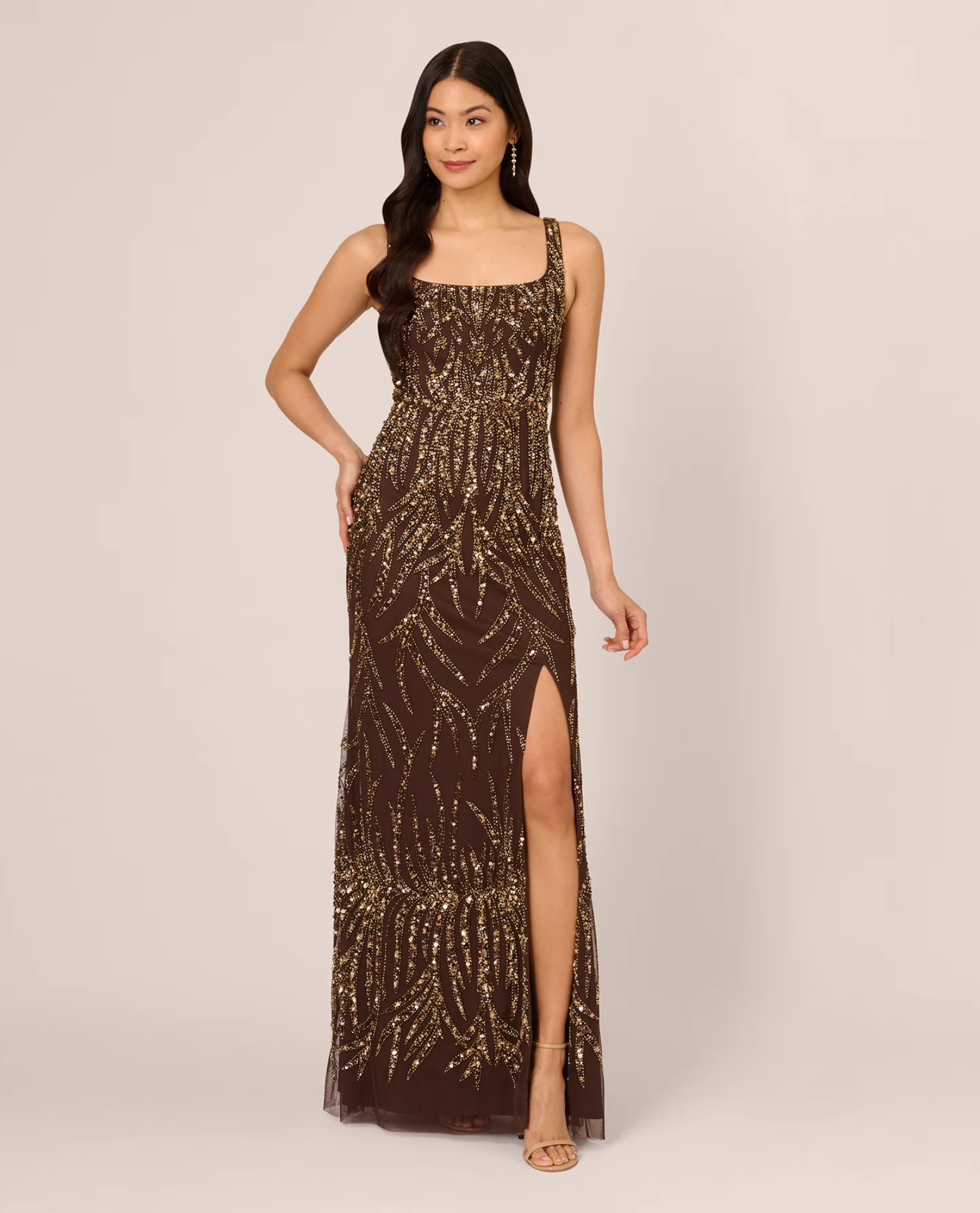 ADRIANNA PAPELL AP1E211485 SLEEVLESS BEADED DRESS – The Clothing Cove