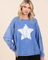 MITTOSHOP S15336 STAR GRAPHIC MINERAL WASH TOP