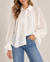 FATE FT25156 BUTTON FRONT VOLUMINOUS PLEATED BLOUSE