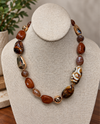 MULTI BEAD NECKLACE SN1122 DARK BROWN