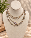3 WAY NATURAL STONE NECKLACE GREY QUARTZ