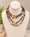 3 WAY STONE-SHELL NECKLACE WOODSY BROWN