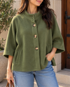 MADE IN ITALY LU248370 O/S WIDE SLEEVE FAUX SUEDE JACKET OLIVE