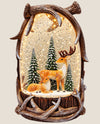 WDL2471 DEER ANTLER MUSICAL GLITTER LANTERN