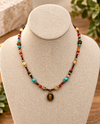 STACKED AGATE NECKLACE TIGERS EYE