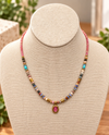 STACKED AGATE NECKLACE ROSE