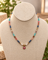STACKED AGATE NECKLACE TURQ MULTI