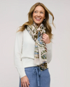 JONES ABSTRACT RAW EDGE SCARF  IVORY
