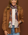 JONES ABSTRACT RAW EDGE SCARF BURNT ORANGE
