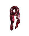 RAYA ABSTRACT BRUSH STROKE RAW EDGE SCARF MERLOT
