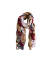 LAUREL ABSTRACT FLORAL RAW EDGE SCARF IVORY FLORAL