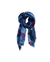 LAUREL ABSTRACT FLORAL RAW EDGE SCARF NAVY FLORAL