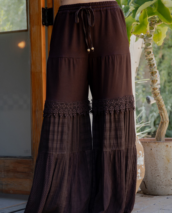 YOUNG THREADS PA44741 BOHO DENIM PATCH PANTS