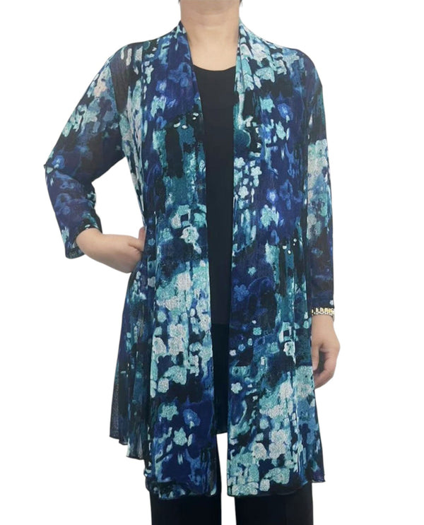 CREATION A303 H19 PRINT MESH CARDIGAN