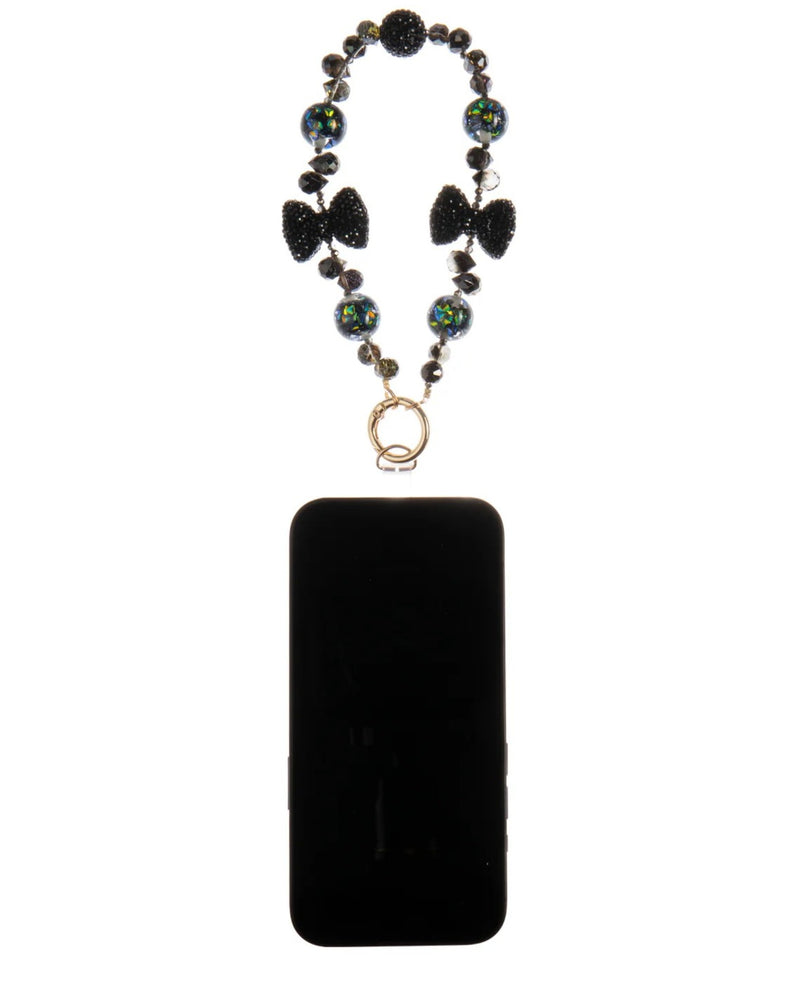 Crystal Mobile Phone Charms & Straps BLACK BOW 