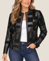 DAKOTA WEST SQUARE & RECTANGLES  WITH STUD JACKET BLACK