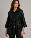 DAMEE 2501-BLK 3D FLOWER & SEQUIN PEPLUM CUT JACKET