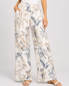DASH DA1558 ORCHIDS AND LEAVES BLUE TAN PANT blue