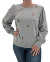 DASH EM5157 EMBROIDERED FRENCH TERRY TOP